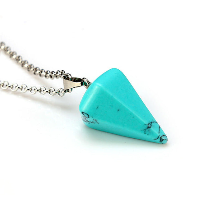 Natural Stone Pendant Necklace Pendulum and Hexagonal_Vivareflex_Online