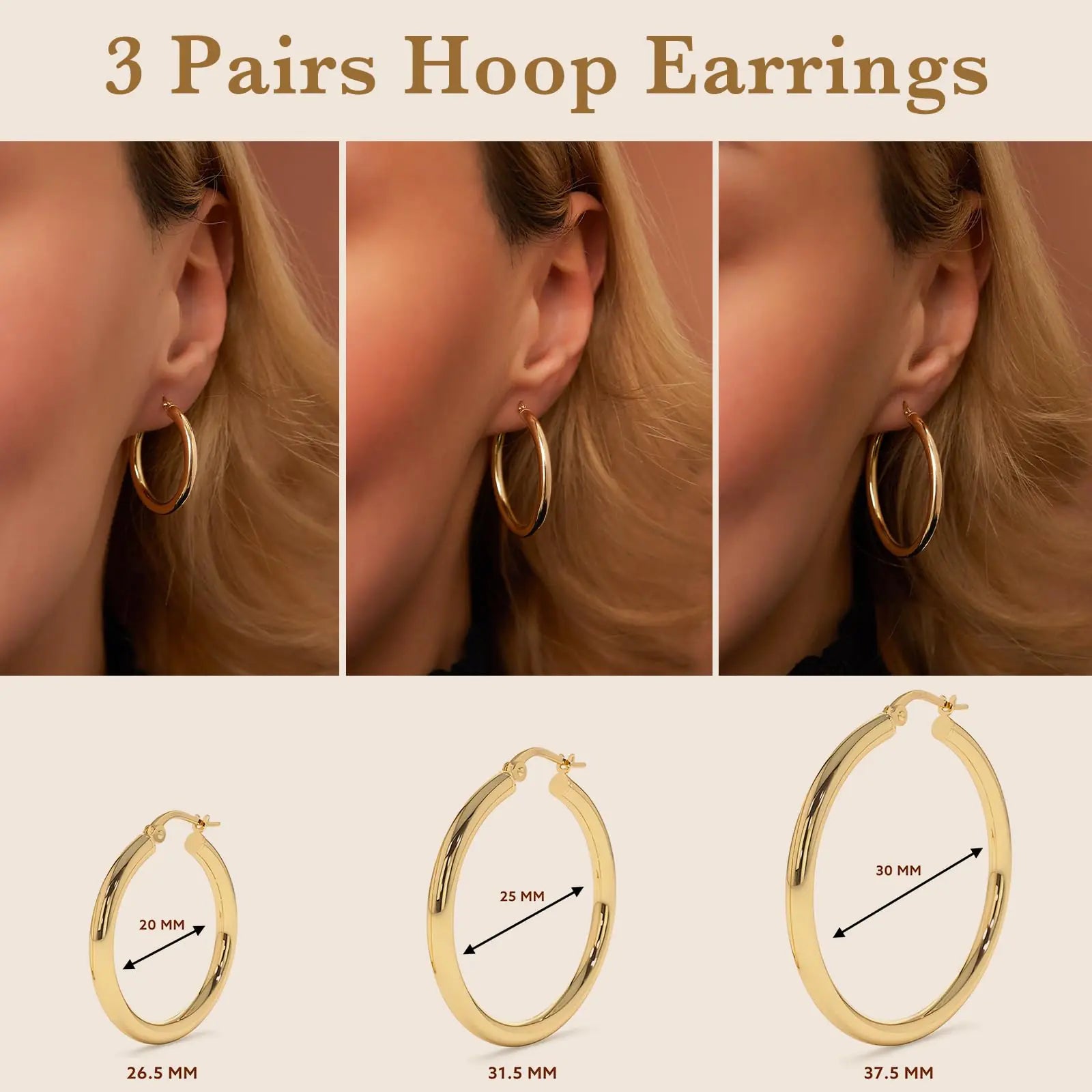 Gold Hoop Earrings Set for Women, 14K Small Huggie Earrings for Multiple Piercing Hypoallergenic Trendy Jewelry, Dainty Ball Cartilage Earrings