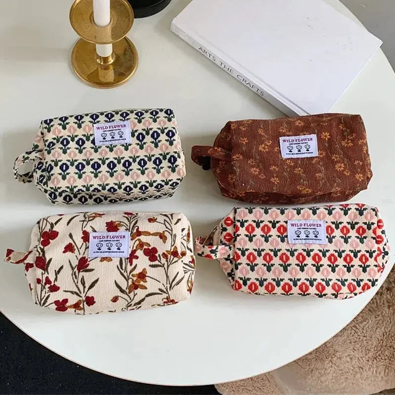 New Flower Pattern Women Makeup Bag Toiletries Cosmetic Organizer Zipper Bag Travel Wash Pouch Cosmetic Bag Make Up Storage Case Ultimate Bag Store