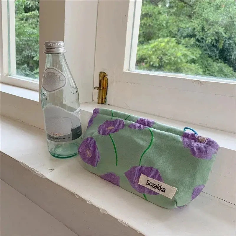 New Flower Pattern Women Makeup Bag Toiletries Cosmetic Organizer Zipper Bag Travel Wash Pouch Cosmetic Bag Make Up Storage Case Ultimate Bag Store