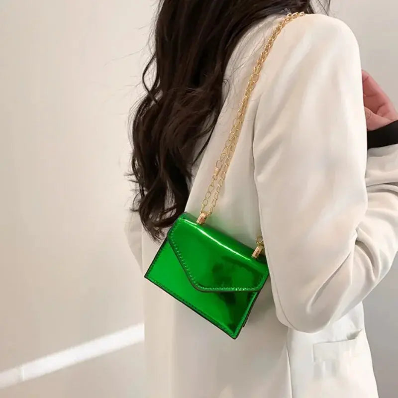 New Laser Shoulder Bag Mini Cute Chain Lipstick Makeup Small Square Bag Fashion Women Crossbody Bag Coin Pouch Ultimate Bag Store