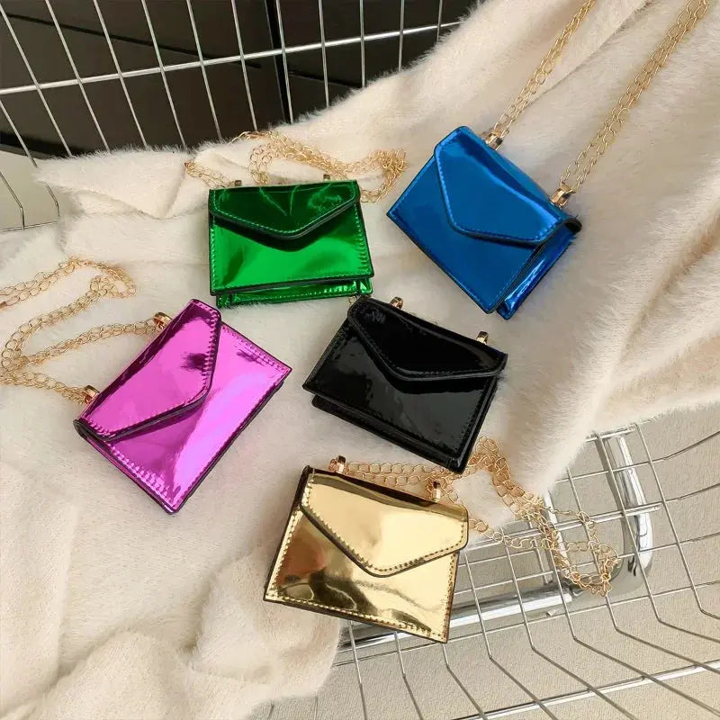 New Laser Shoulder Bag Mini Cute Chain Lipstick Makeup Small Square Bag Fashion Women Crossbody Bag Coin Pouch Ultimate Bag Store
