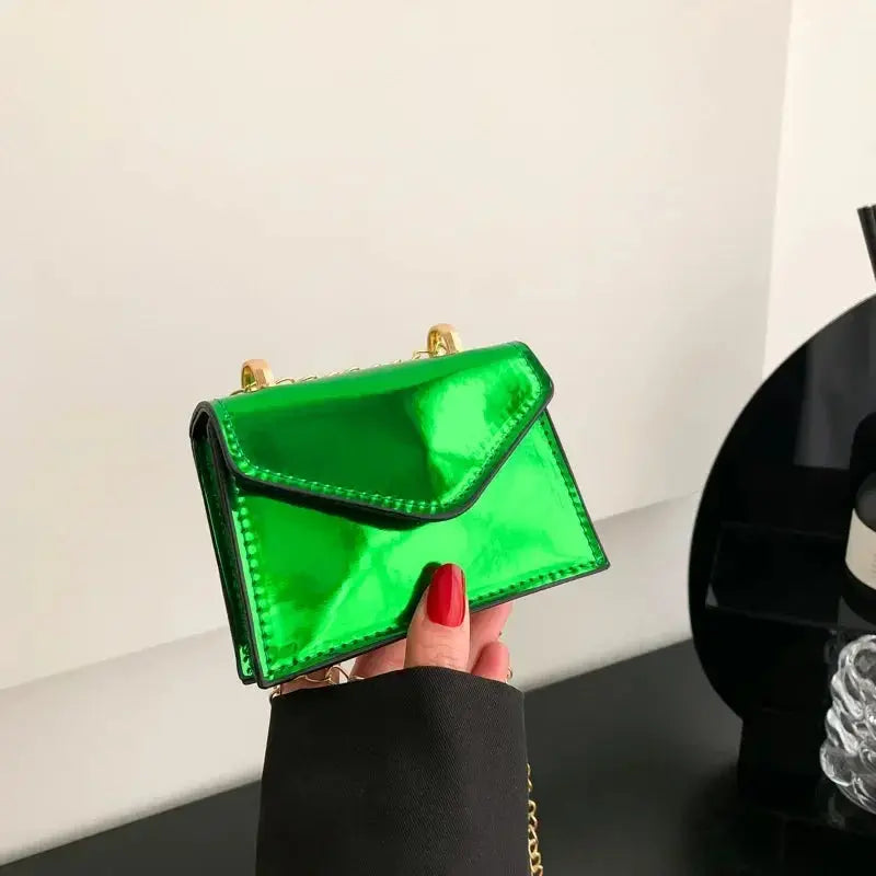 New Laser Shoulder Bag Mini Cute Chain Lipstick Makeup Small Square Bag Fashion Women Crossbody Bag Coin Pouch Ultimate Bag Store