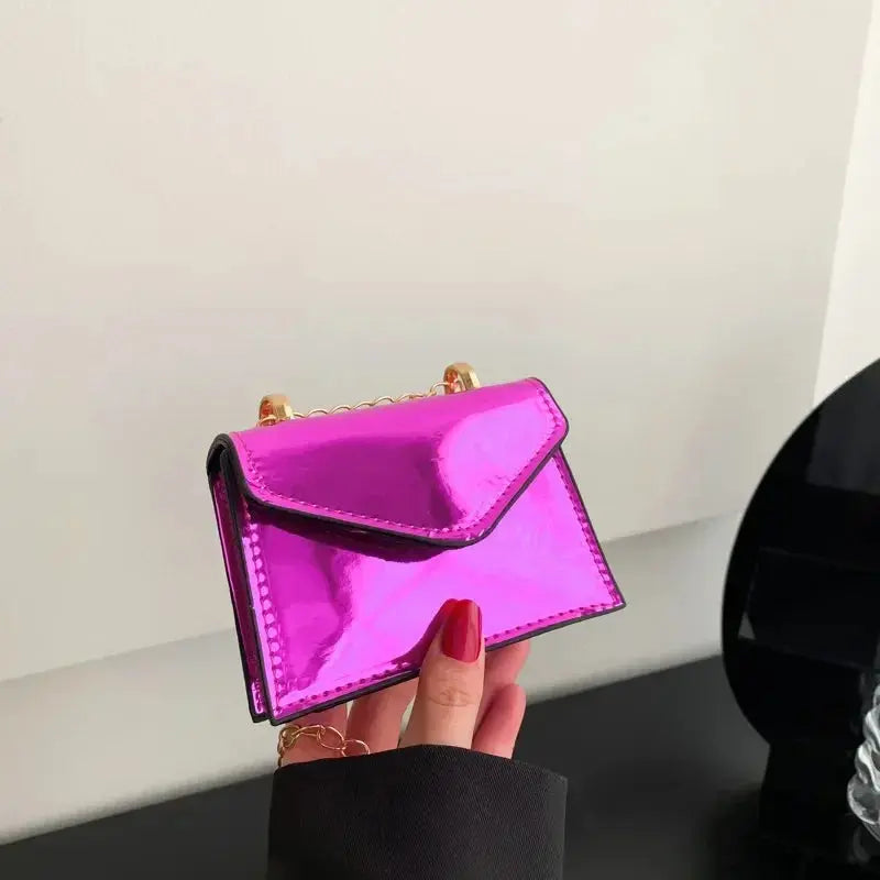 New Laser Shoulder Bag Mini Cute Chain Lipstick Makeup Small Square Bag Fashion Women Crossbody Bag Coin Pouch Ultimate Bag Store