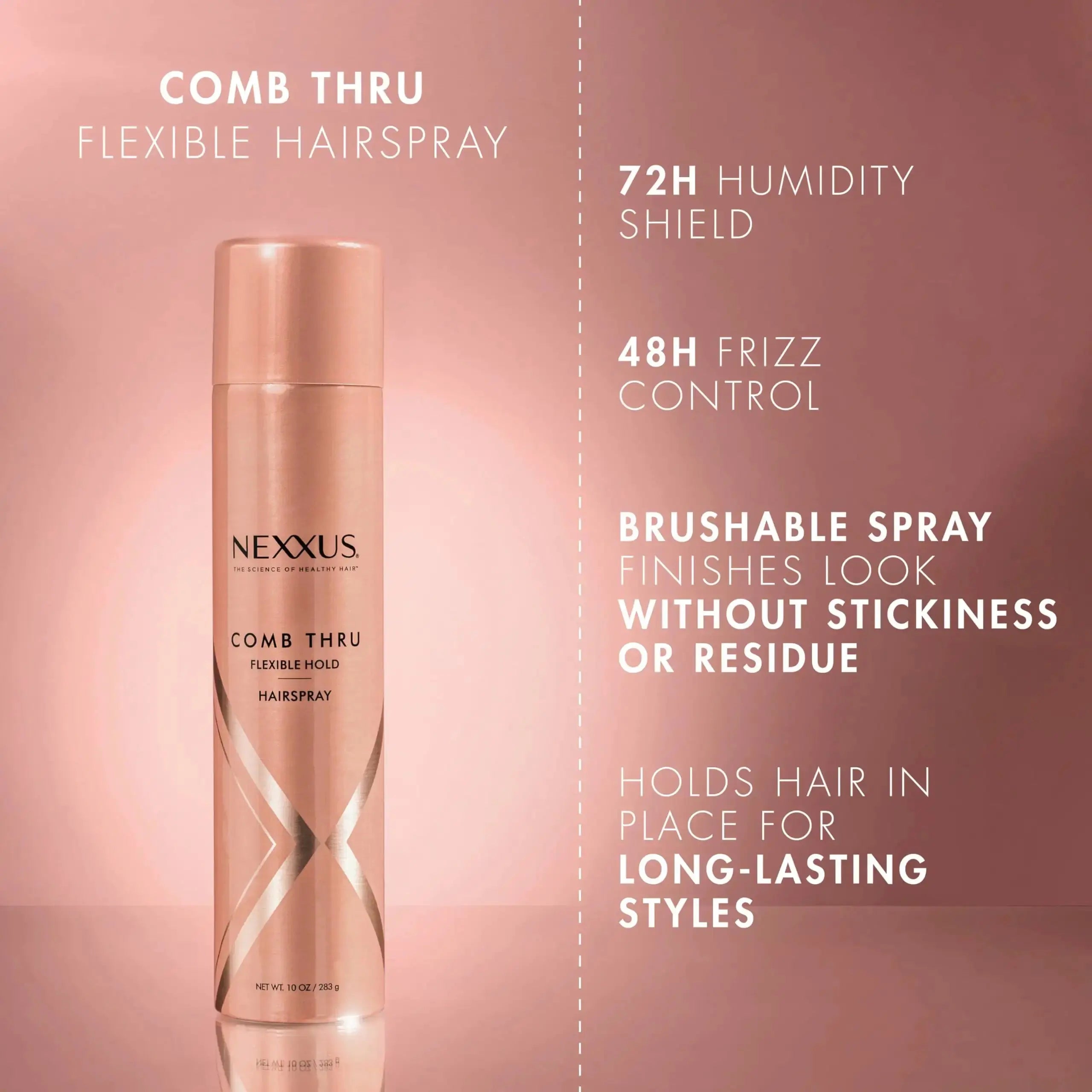Nexxus Flexible Hold Hairspray Comb Thru for a Lightweight, Brushable Hold, with StyleProtect Technology - Vivareflex Online