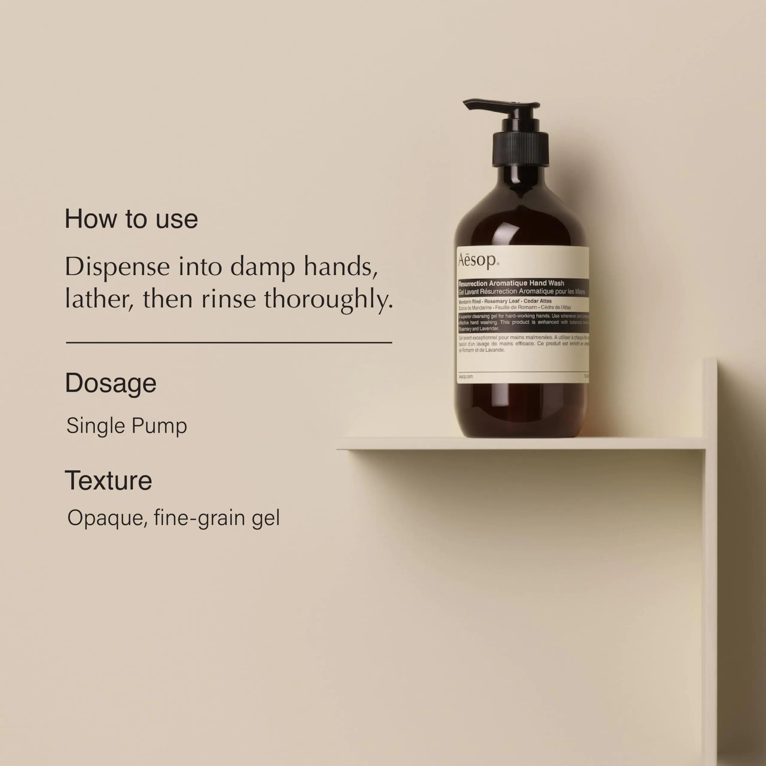 Aesop Resurrection Aromatique Hand Wash | Gentle Cleanser with Orange, Rosemary and Lavender Oils - Vivareflex Online