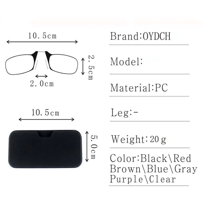 Legless Clamp Nose Reading Glasses For Both Men And Women +2.00 +2.50 Vivareflex Online