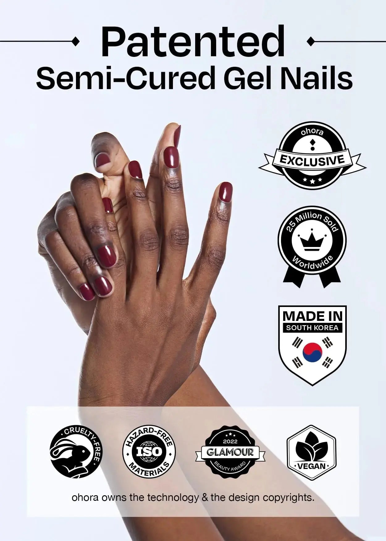Ohora Semi Cured Gel Nail Strips - Works Any Nail Lamps_Vivareflex_Online