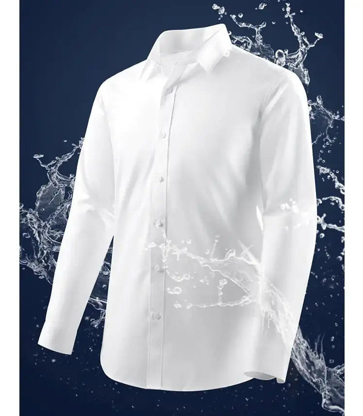 Oil Stain Proof Waterproof Hydrophobic Men Short Sleeve Business White Shirt Vivareflex Online