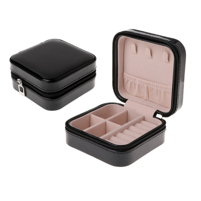 Organizer Jewelry Box Zipper Closure- Faux Leather_Vivareflex_Online