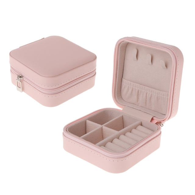 Organizer Jewelry Box Zipper Closure Faux Leather_Vivareflex_Online