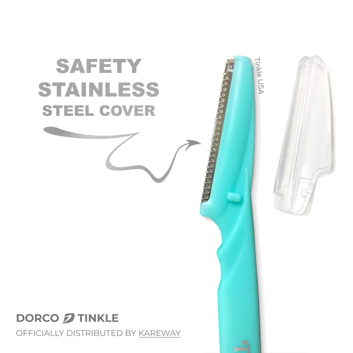 Dorco Tinkle Eyebrow Razors | 3-Pack Precision Dermaplane Tools | Safe & Easy Facial Hair Removal | Ideal for Spa Days & Beauty Gift Sets 1pk