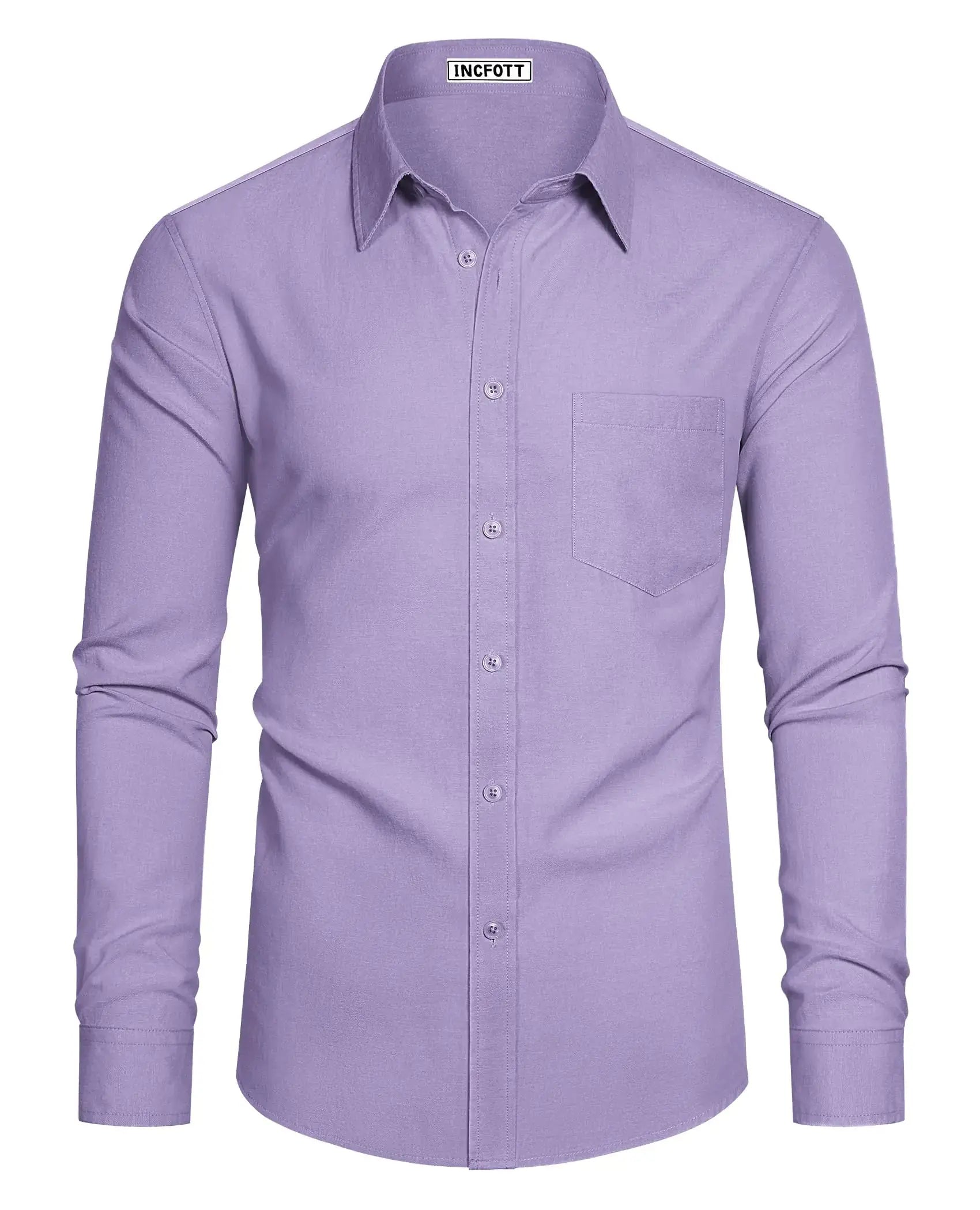 Oxford Dress Shirts for Men Long Sleeve Casual Button Down Shirts Oxford Shirts for Men Dress Shirts with Pocket X-Large Purple - Vivareflex Online