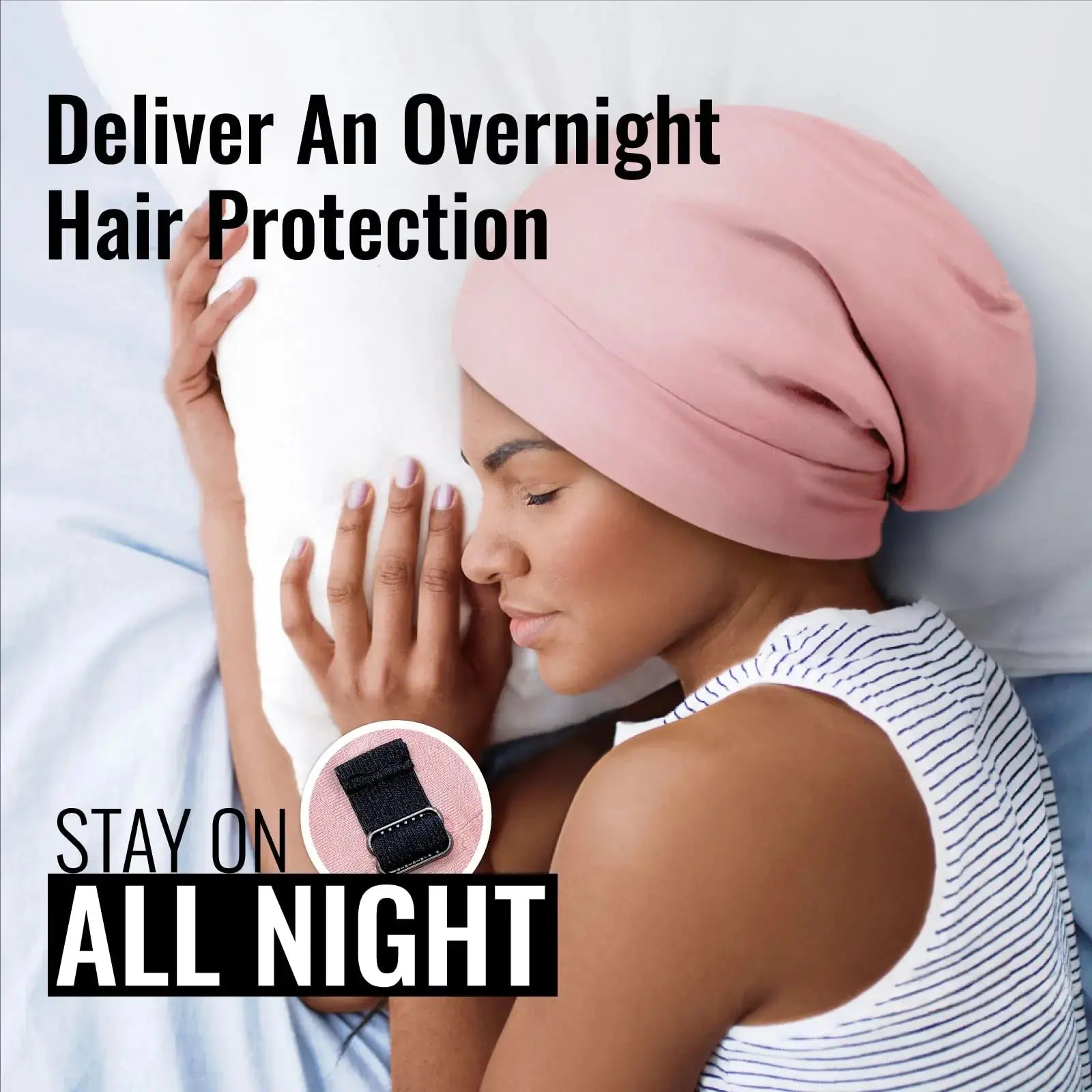 Satin Lined Sleep Cap Bonnet - Made For Curly Hair_Vivareflex_Online