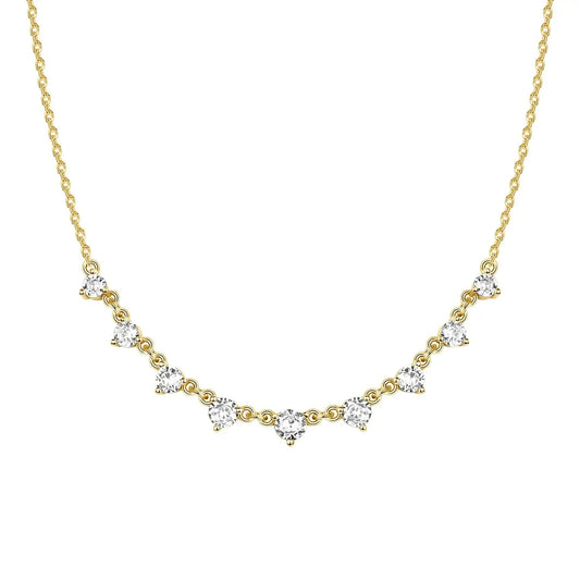 PAVOI 14K Gold Plated Station Necklace | Simulated Diamond BTY Necklace | Womens CZ Chain Necklace | Layering Necklaces Yellow Gold Princess - Vivareflex Online