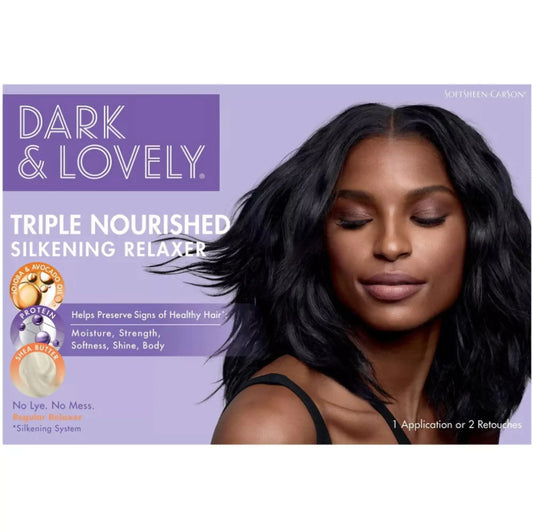 SoftSheen-Carson Dark and Lovely Triple Nourished Silkening No-Lye Relaxer with Shea Butter, Regular 1 Count (Pack of 1) Relaxer - Regular - Vivareflex Online