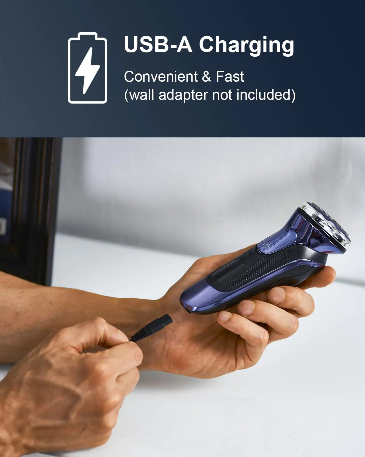 Electric Razor for Men, Noahstrong Electric Shaver for Men, Wet Dry Shaver with Pop up Trimmer, Rechargeable Razor for Men Face Blue - Vivareflex Online