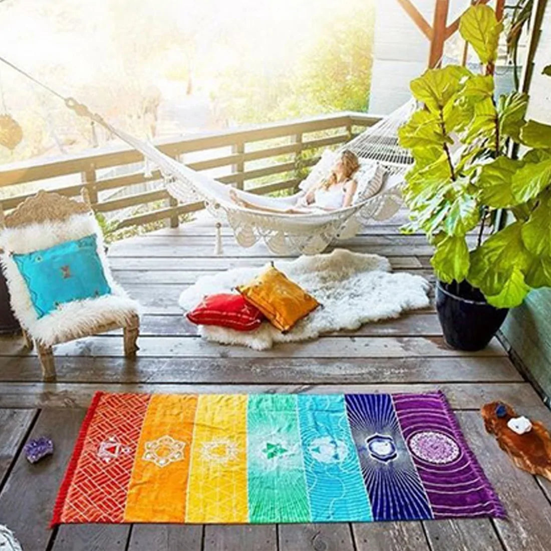 Polyester Bohemian Yoga Mat_Vivareflex_Online