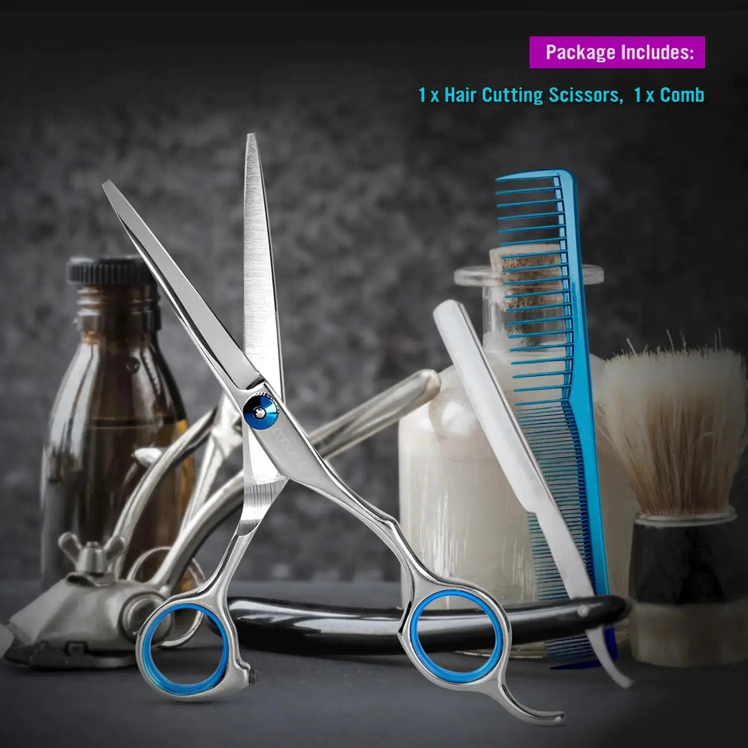 Professional 6.5-Inch Stainless Steel Hair Cutting Scissors with Comb - Vivareflex Online