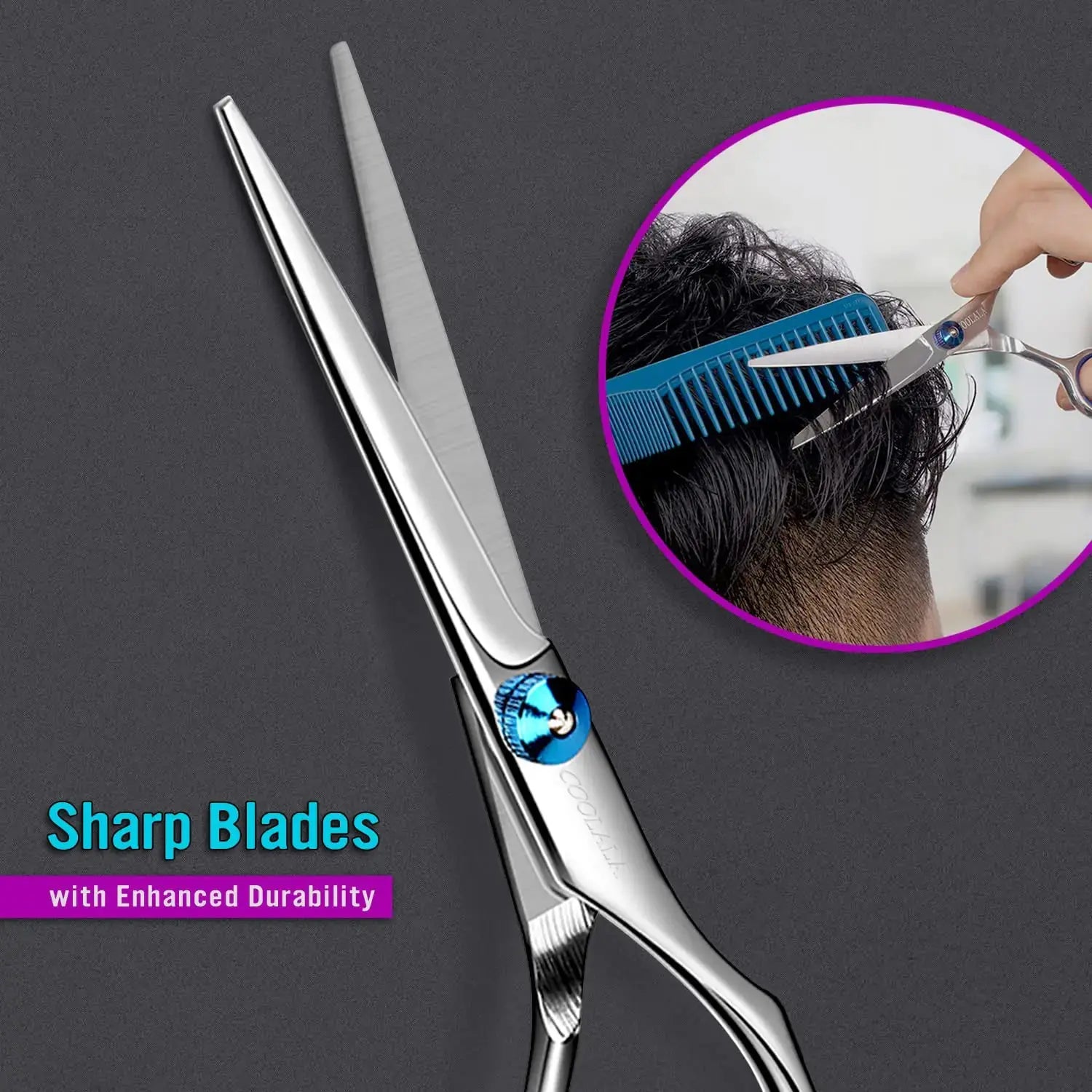 Professional 6.5-Inch Stainless Steel Hair Cutting Scissors with Comb - Vivareflex Online