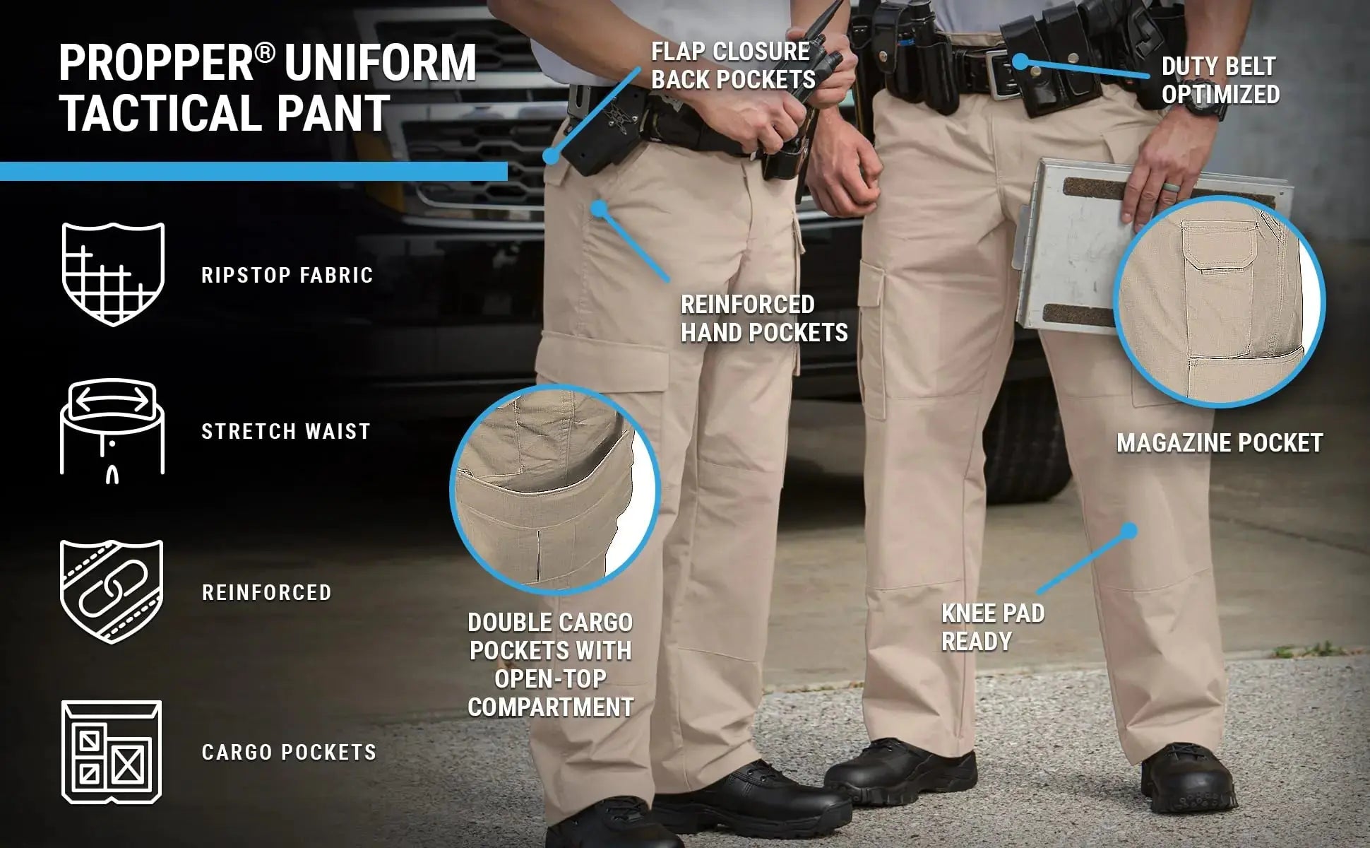 Propper Men's Uniform Tactical Pant 54W x 37L Khaki - Vivareflex Online