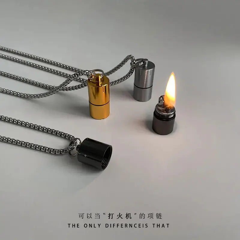 Punk Lighter Men Stainless Steel Necklace Vivareflex Online
