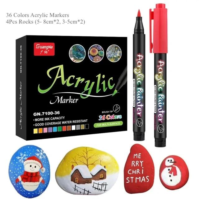 Stylos de peinture acrylique 36 couleurs