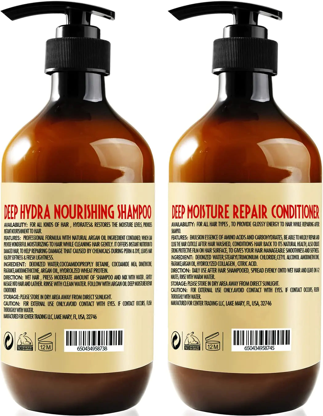 Set de champú y acondicionador con aceite de argán - Moroccan Care sin sulfatos con queratina - Para cabello rizado, liso, seco y dañado - Hidratante, hidratante y antifrizz Salon Technology 