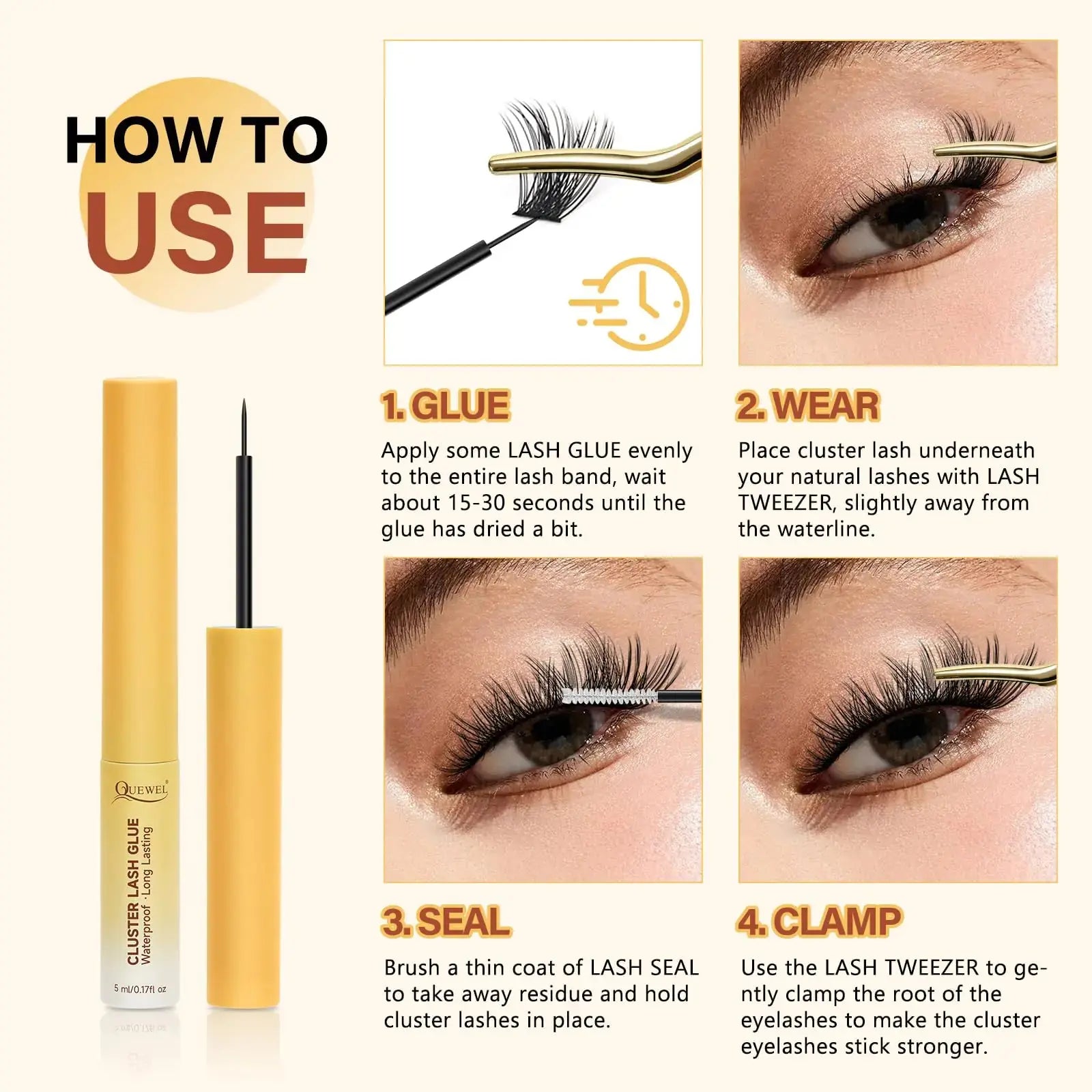 QUEWEL Cluster Lash Glue for DIY Extensions_Vivareflex_Online
