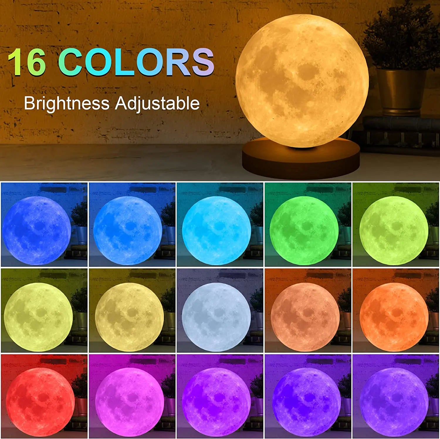 360° Rotating 3D LED Moon Night Lamp - Vivareflex Online