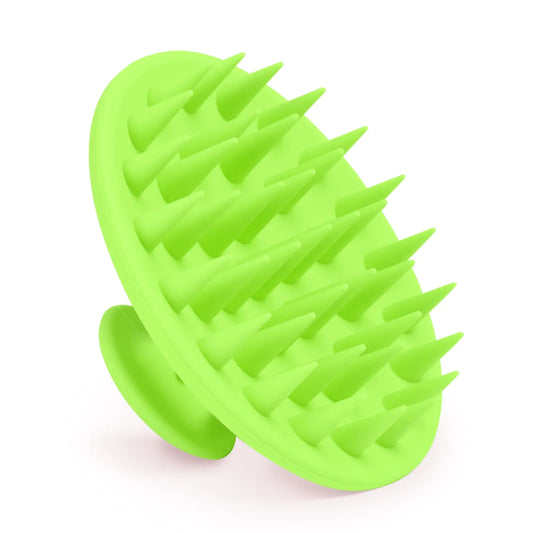 Brosse de massage du cuir chevelu en silicone, brosse pour la croissance des cheveux et l'élimination des pellicules, brosse exfoliante pour stimulateur de cuir chevelu avec poils doux pour le soin du cuir chevelu humide et sec (vert)