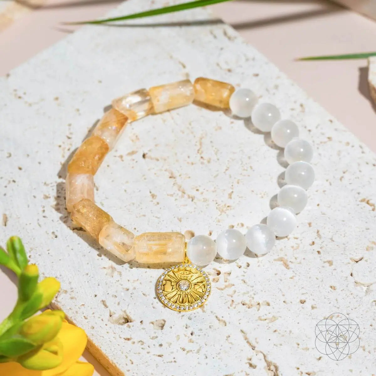 Quartet of Luck - Citrine & Selenite Bracelet of Serendipity Conscious Items