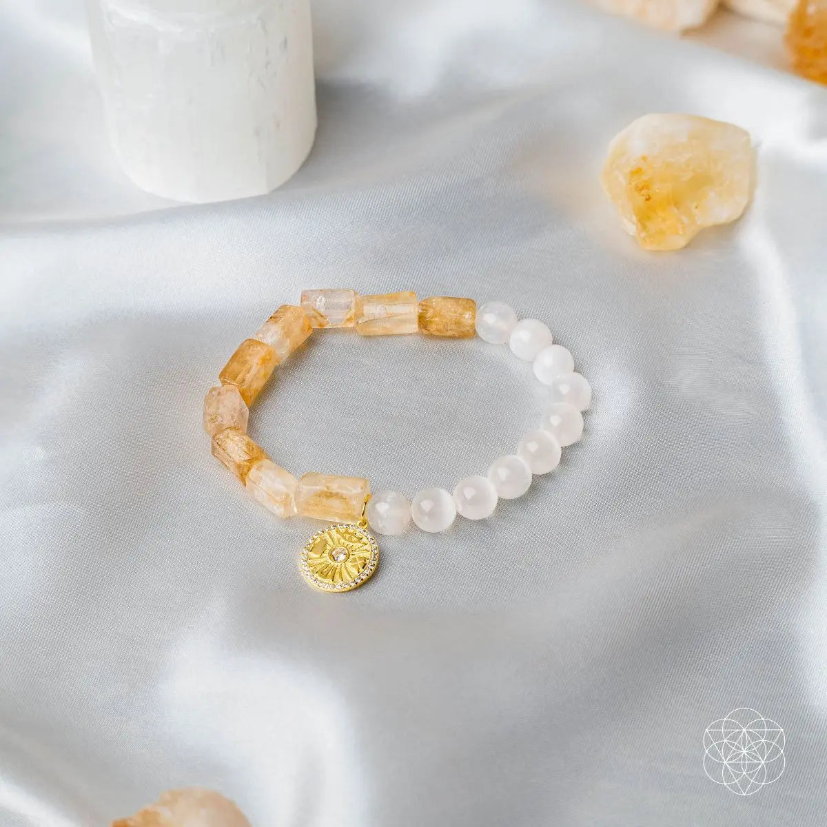 Quartet of Luck - Citrine & Selenite Bracelet of Serendipity Conscious Items
