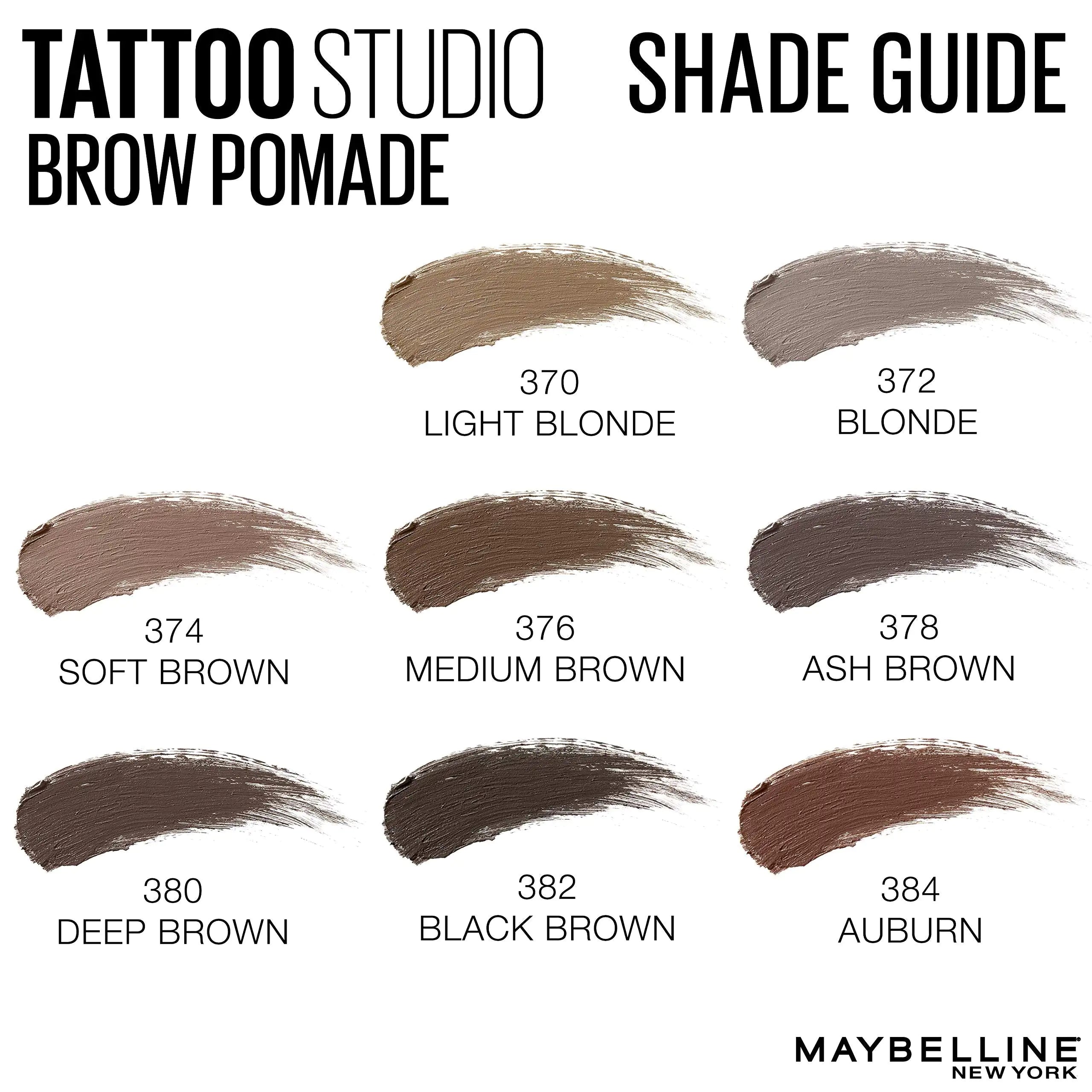 Maybelline TattooStudio Brow Pomade Long Lasting, Buildable, Eyebrow Makeup, 1 Count 382 BLACK BROWN - Vivareflex Online