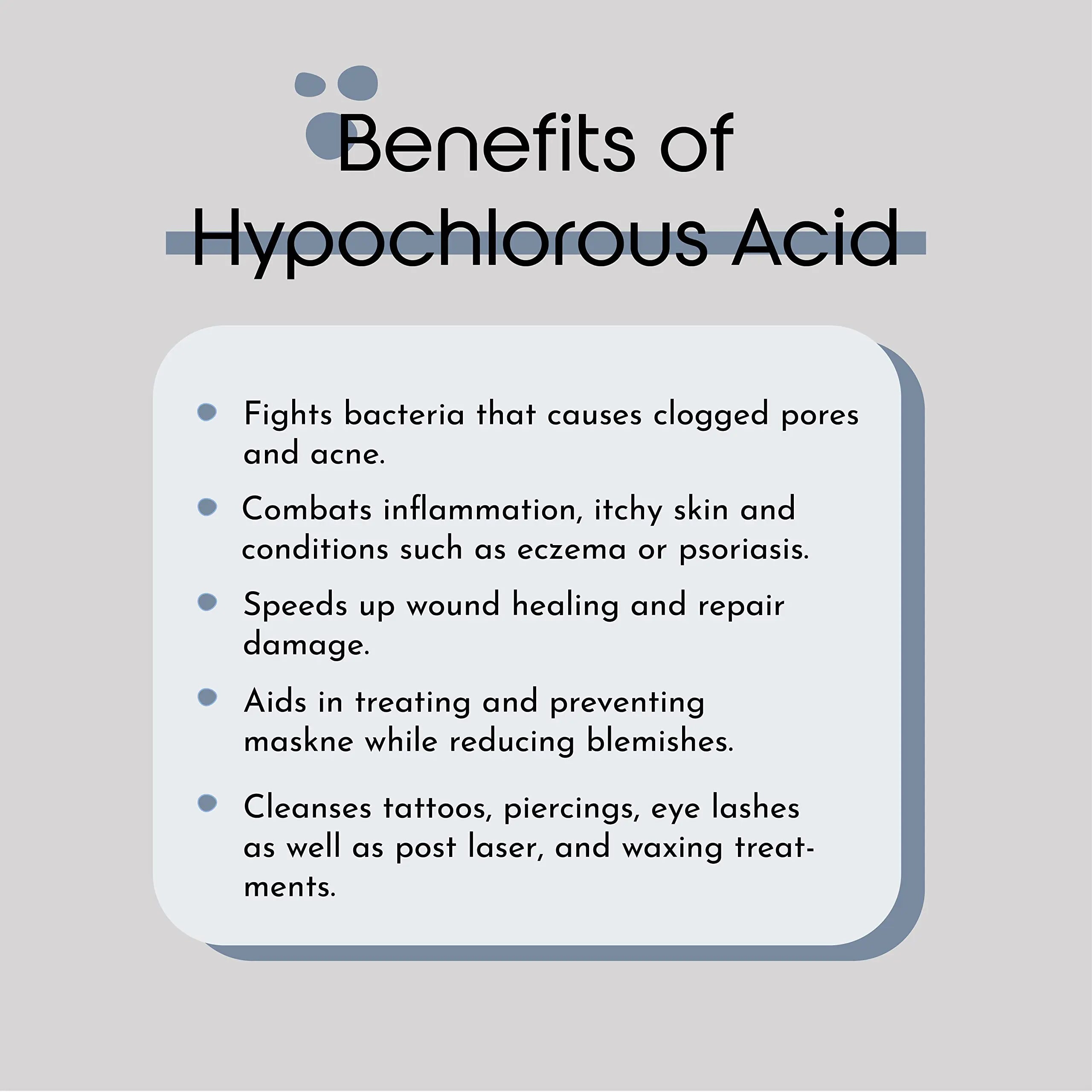 Hypochlorous Acid Face and Skin Spray - HOCL- Safe for use on Acne Prone Skin - Eczema - Dry Scalp - Post Procedure -Toner - Eye Lash Cleanser - Face and Hand Cleanser (Large 8 oz.) 8 Fl Oz (Pack of 1)