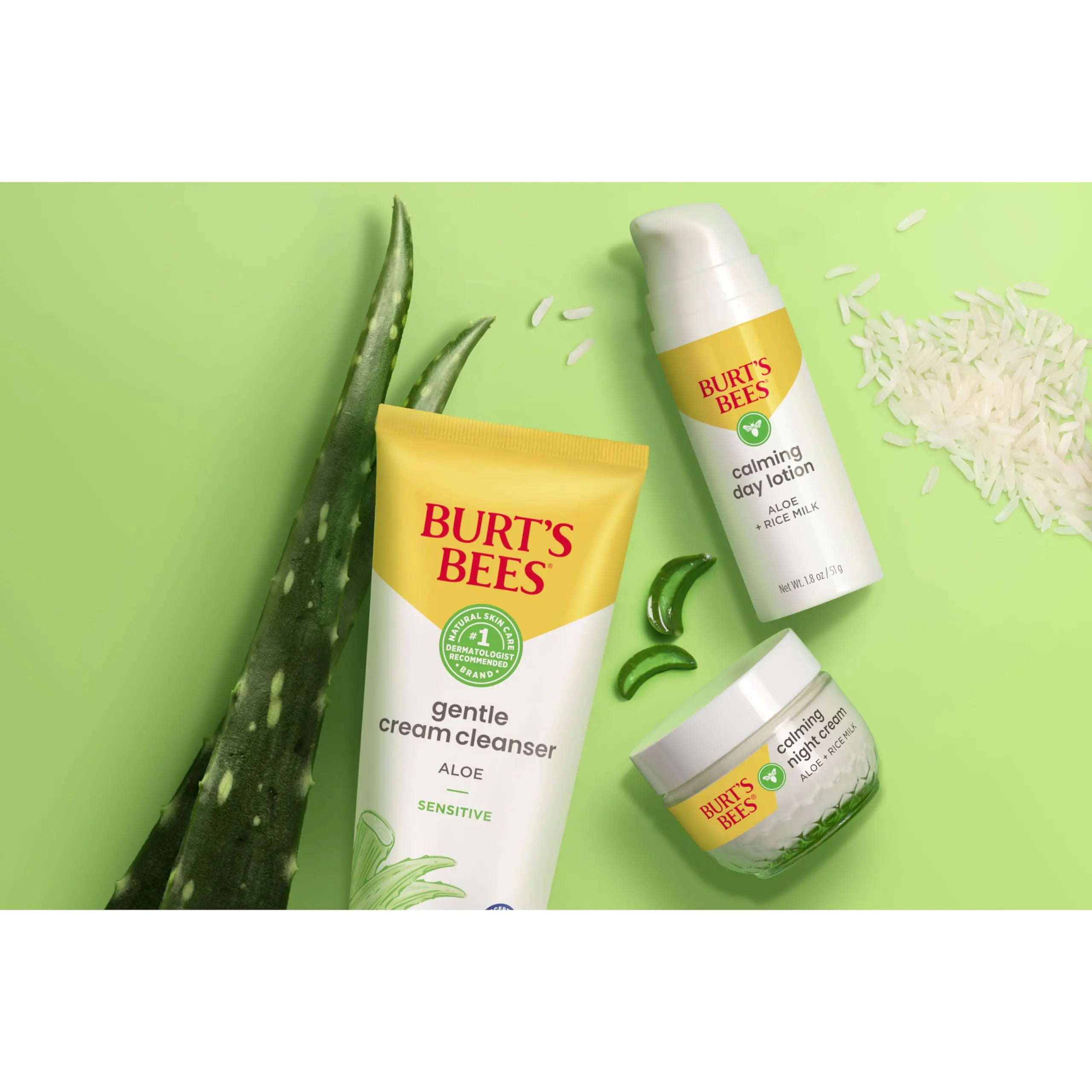 Crème nettoyante douce Burt's Bees à l'aloès pour peaux sensibles, 98,9 % d'origine naturelle, 6 onces Aloe Vera 6 onces (paquet de 1)