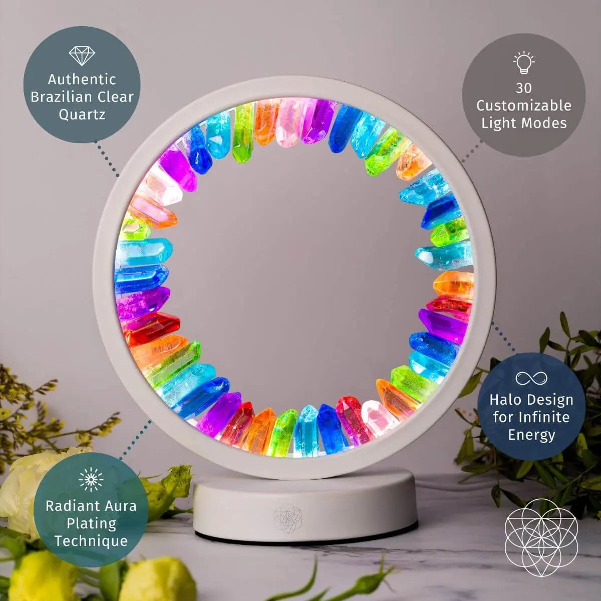 Rainbow After the Storm - Clear Quartz Lamp of Hope Conscious Items