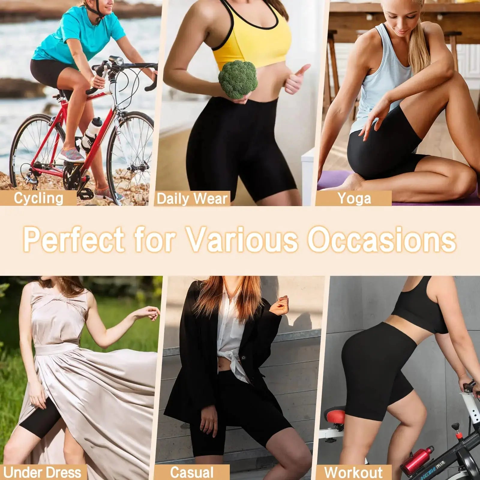 Reamphy 3 Pack Slip Shorts for Women Under Dress,Comfortable Smooth Yoga Shorts_Vivareflex_Online
