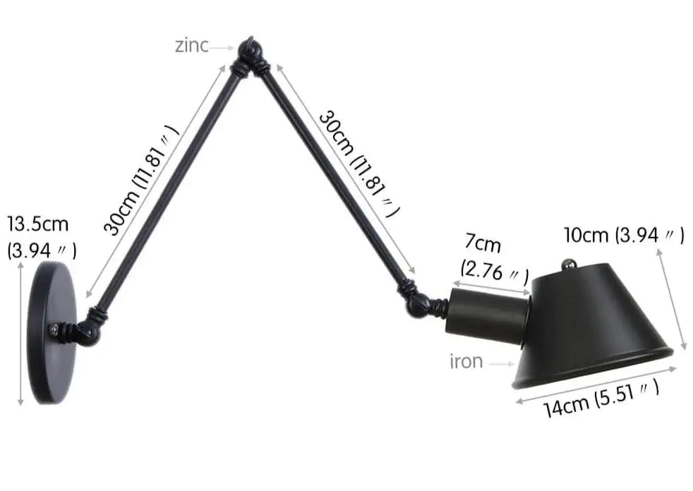 Aplique de pared en ángulo de estilo rústico