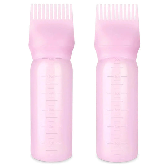 Root Comb Bottle Applicator 6 Ounce, 2 Pack - Oil Applicator for Hair Dye, Hairstyling, and Hair Oiling (Pink) - Vivareflex Online