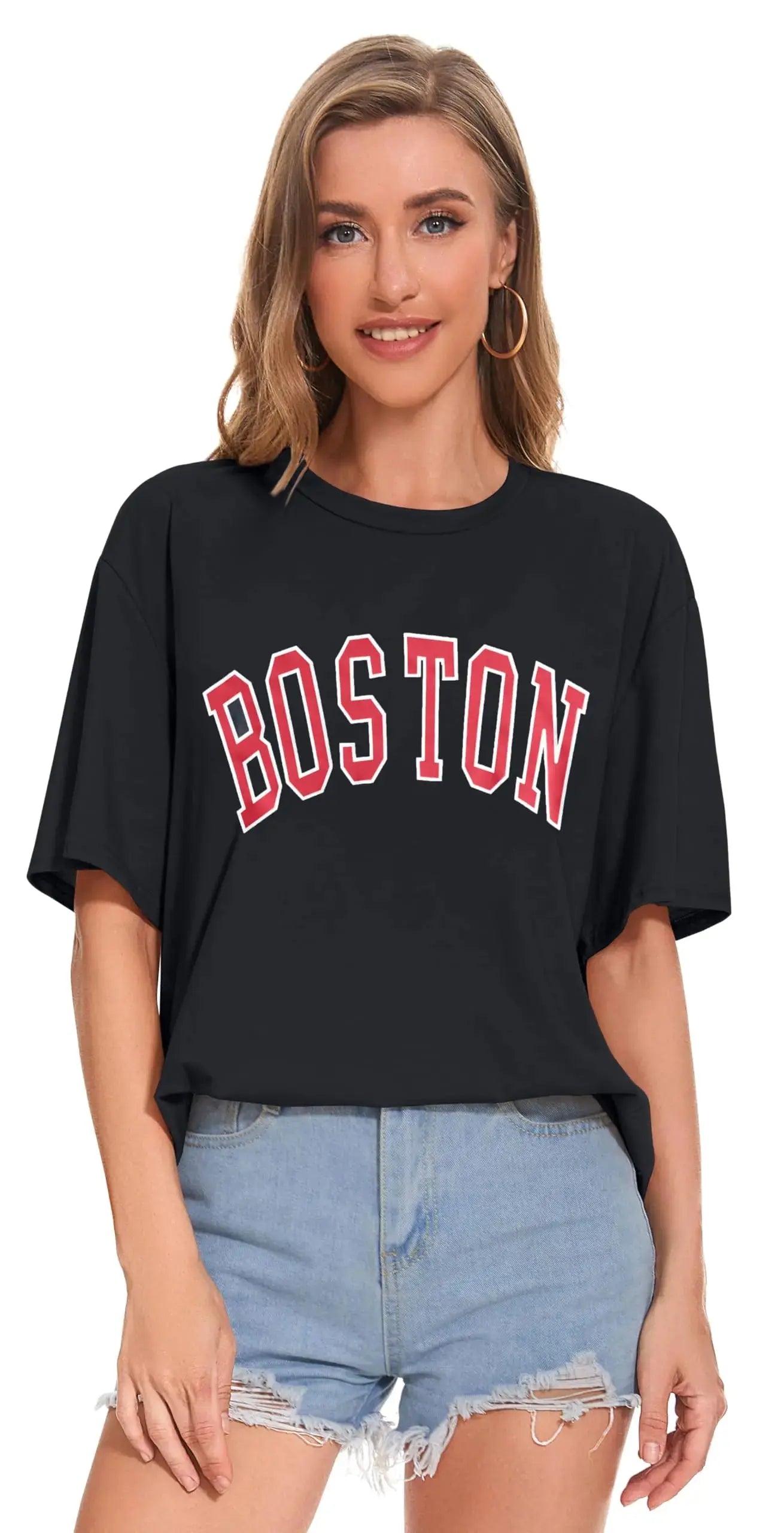 Womens Oversized T-Shirt - Crew Neck Summer Short Sleeve_Vivareflex_Online