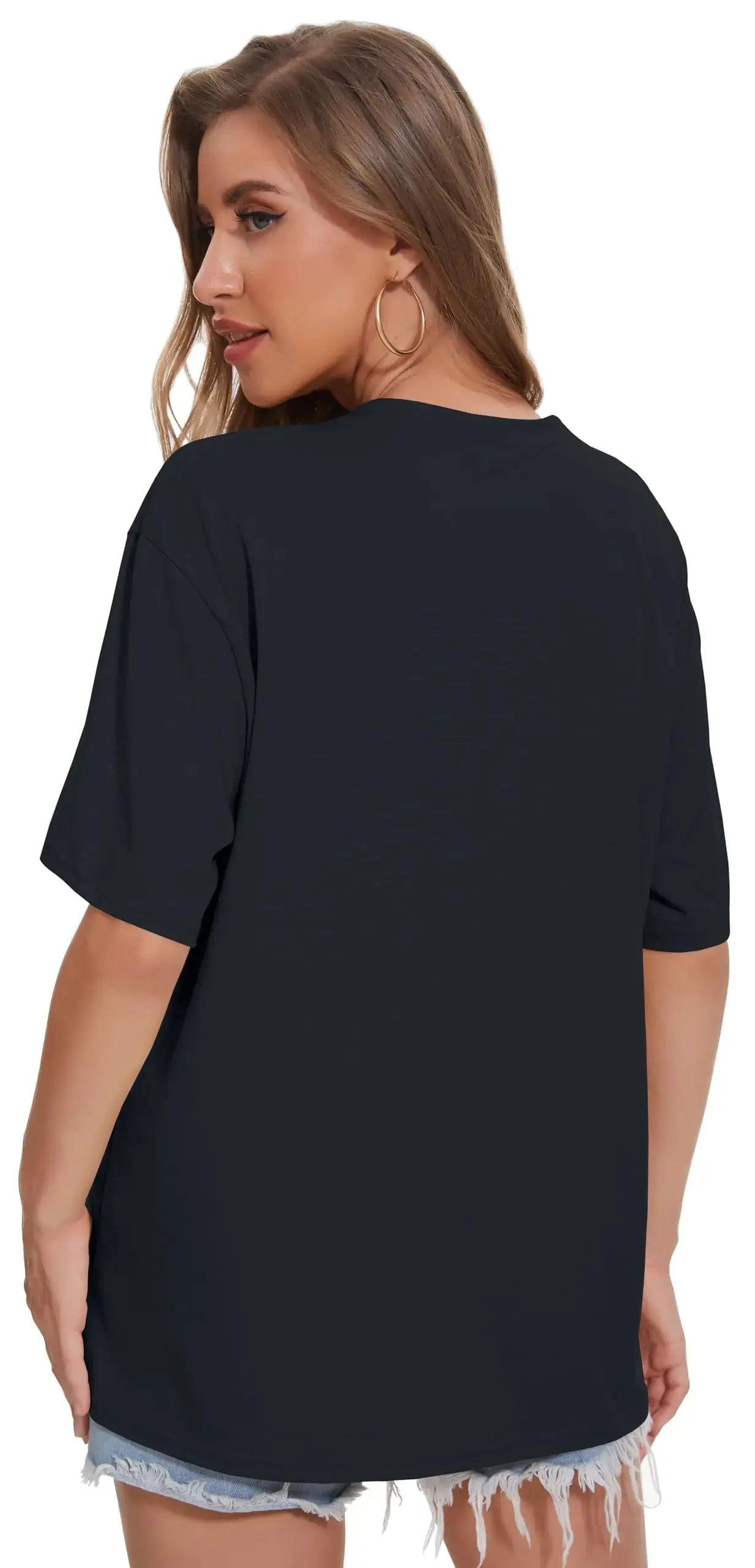 Womens Oversized T-Shirt Crew Neck Summer Short Sleeve_Vivareflex_Online