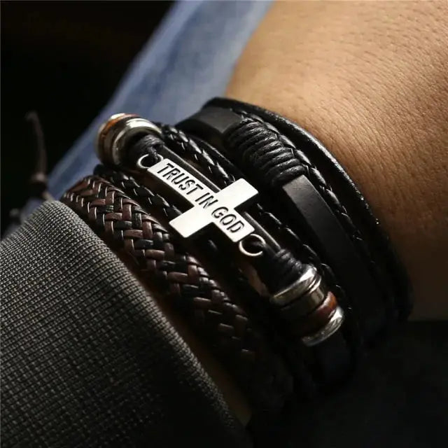Rugged Men's Leather Bangles Vivareflex Online