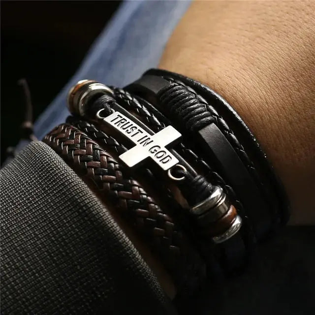 Rugged Men's Leather Bangles Vivareflex Online