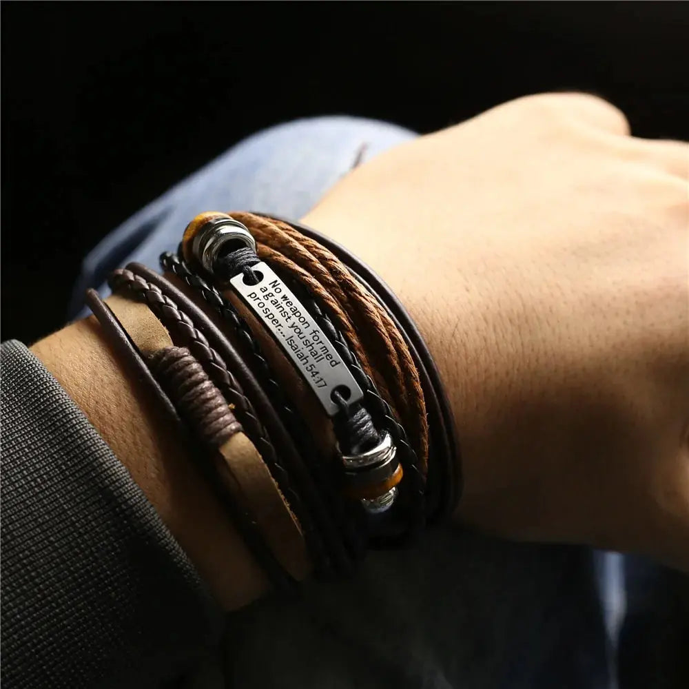 Rugged Men's Leather Bangles Vivareflex Online