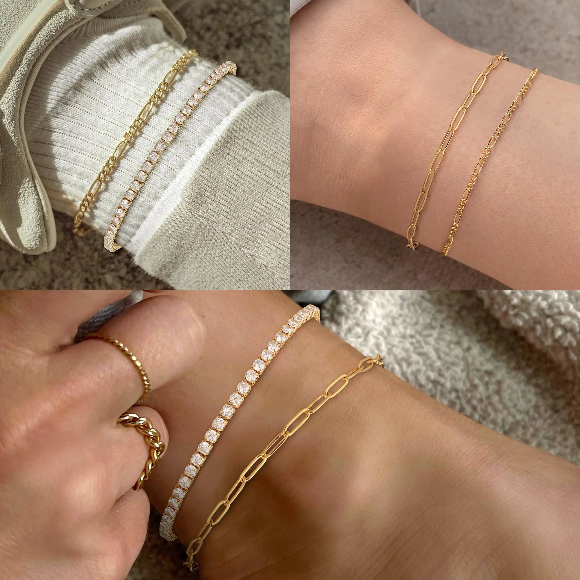 14K Gold/Sterling Silver Plated Cuban Link Anklet for Women – Waterproof, Plus Size, 9-12 Inch - Vivareflex Online