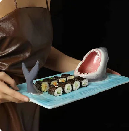 Shark-Shaped Ceramic Sushi Plate