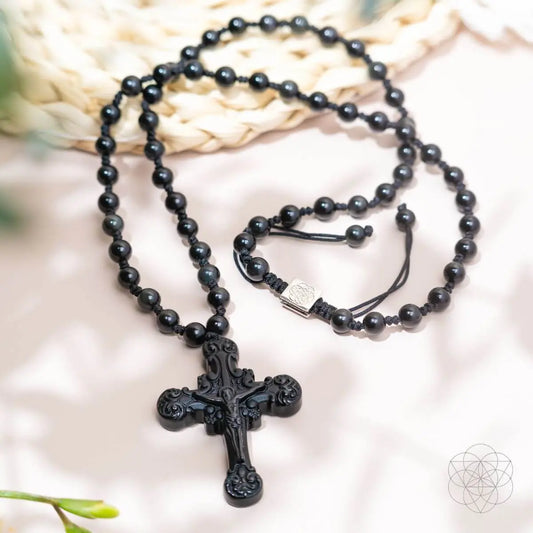 Sacred Armor: Black Obsidian Cross of Faith & Protection Conscious Items