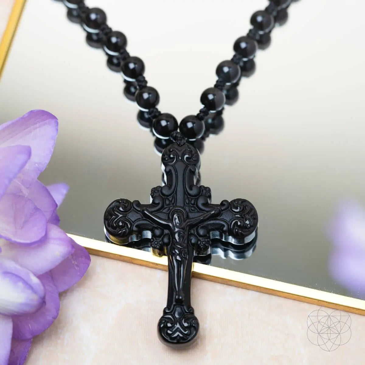 Sacred Armor: Black Obsidian Cross of Faith & Protection Conscious Items