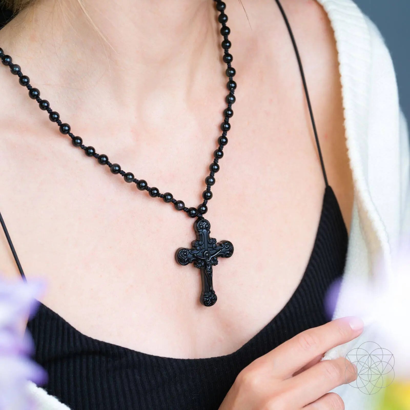 Sacred Armor: Black Obsidian Cross of Faith & Protection Conscious Items